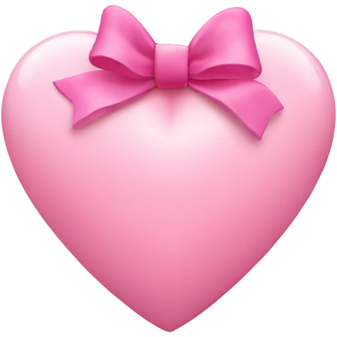 light pink heart with pink bow on it emoji