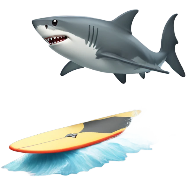 Shark surfing emoji