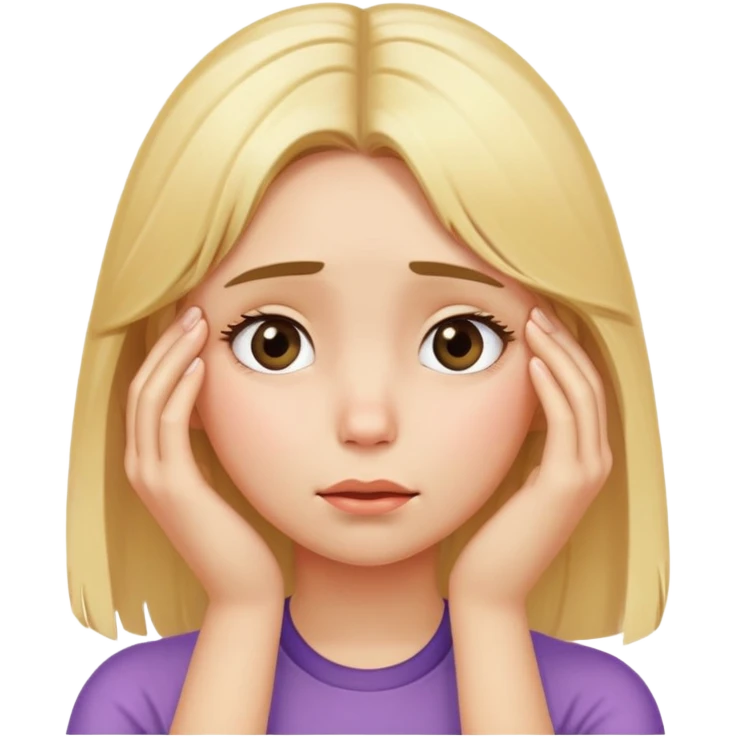 Girl with blonde hair face palm  emoji