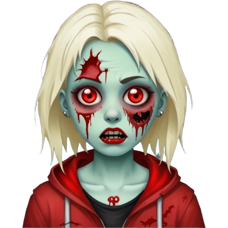 Zombie girl with a septum piercing emoji