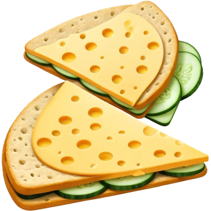 Crisp bread with cheese and cucumber  emoji