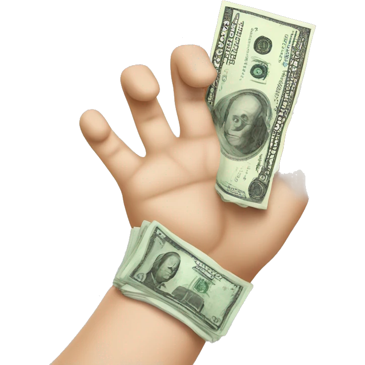 hand with cash emoji