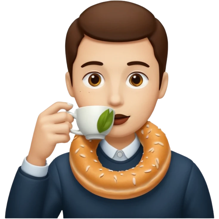 Simit içen çay emoji