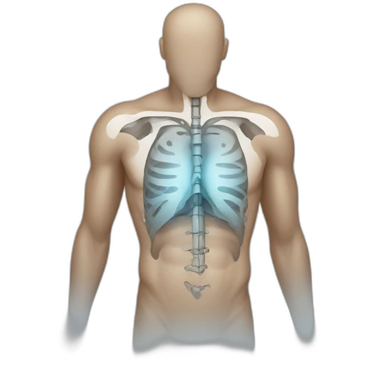 man with dog in his chest xray emoji