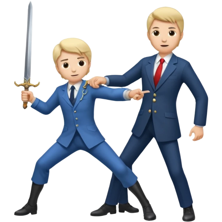 Doctor sword fighting a man in a suit emoji