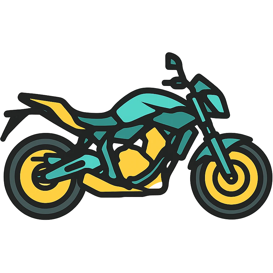 silhouette of a Yamaha MT-07 motorcycle, sporty style, dynamic lines, transparent background emoji