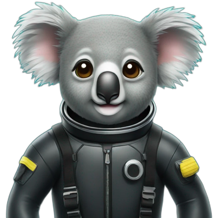 koala in black rubber diving suit emoji
