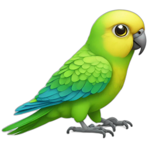 A parakeet looking sick and puking emoji