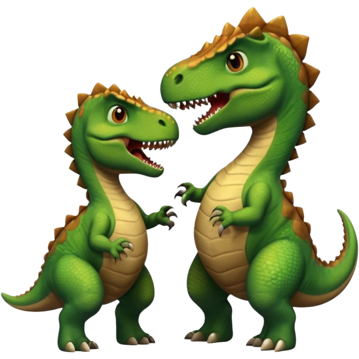 🦖🦖 and They are fighting  emoji