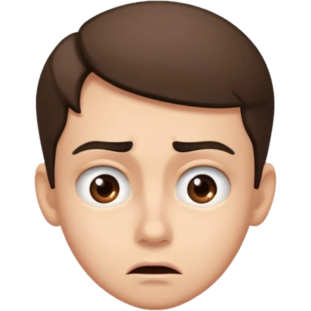 make an emoji of a (young person it has to be like very very confused, disgusted, make the eyebrows very expressive, make the face like he was asking a quiesfion and not getting the answer he wants  emoji