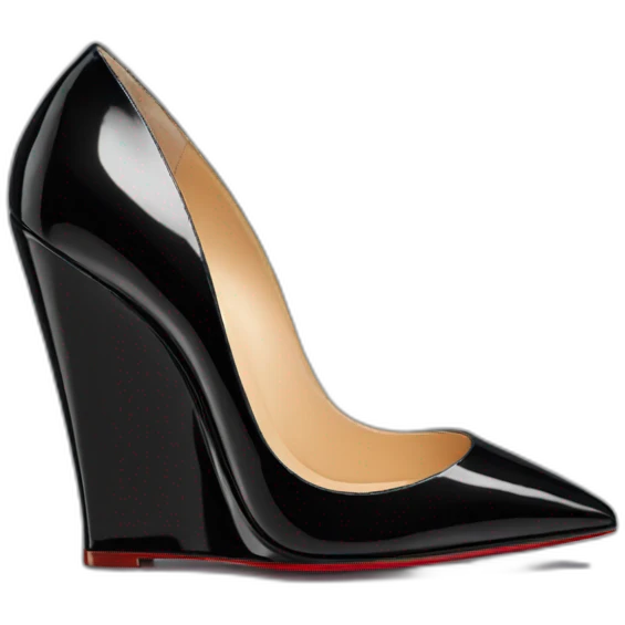WEDGE LOUBOUTIN black PATENT emoji