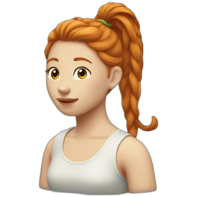Ginger girl ponytail emoji