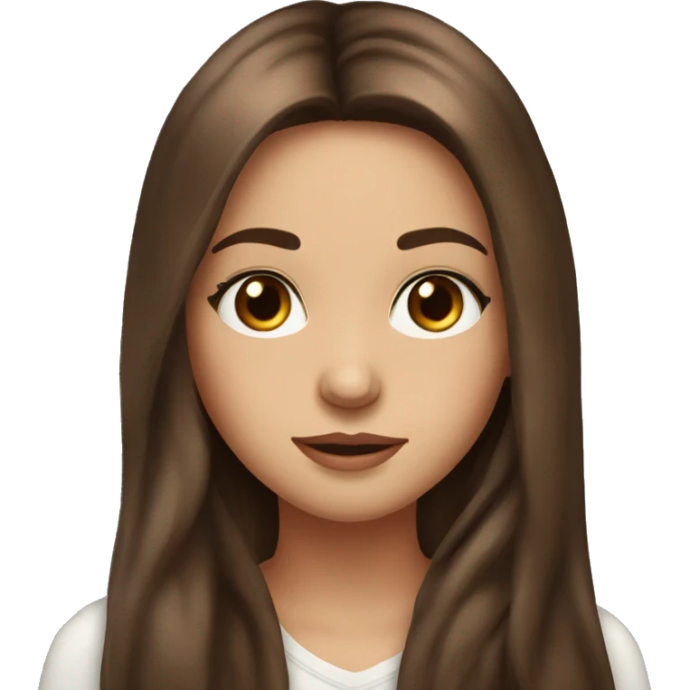 girl with long brown hair, long eye lashes, gorgeous emoji