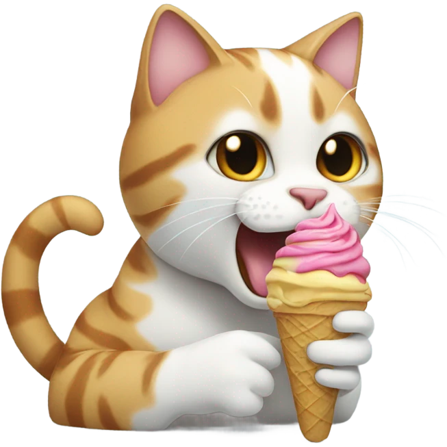 Cat eating ice cream  emoji