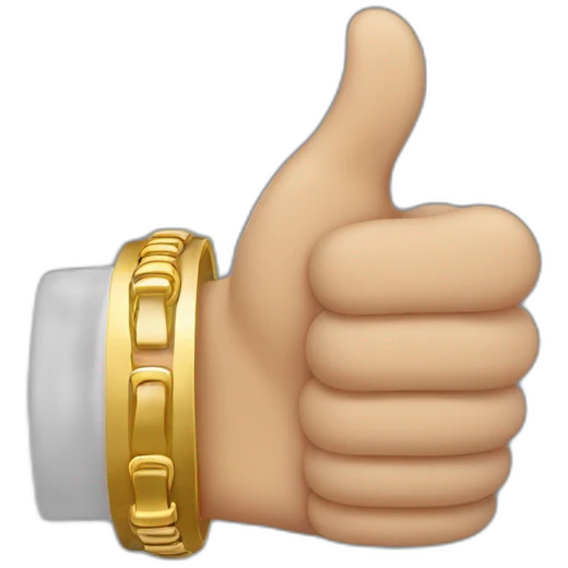 thumb up with gold rings on the fingers emoji