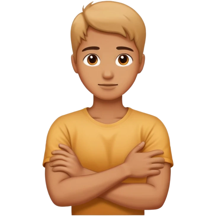 Arms crossed holding neck emoji
