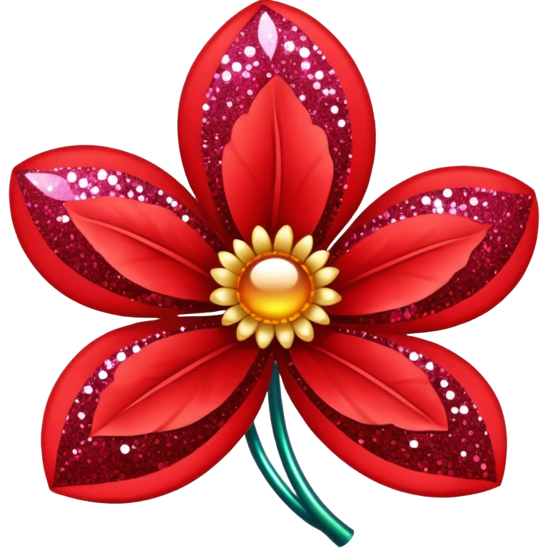 red glitter flower hype style emoji