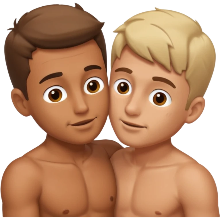 2 shirtless men making out emoji
