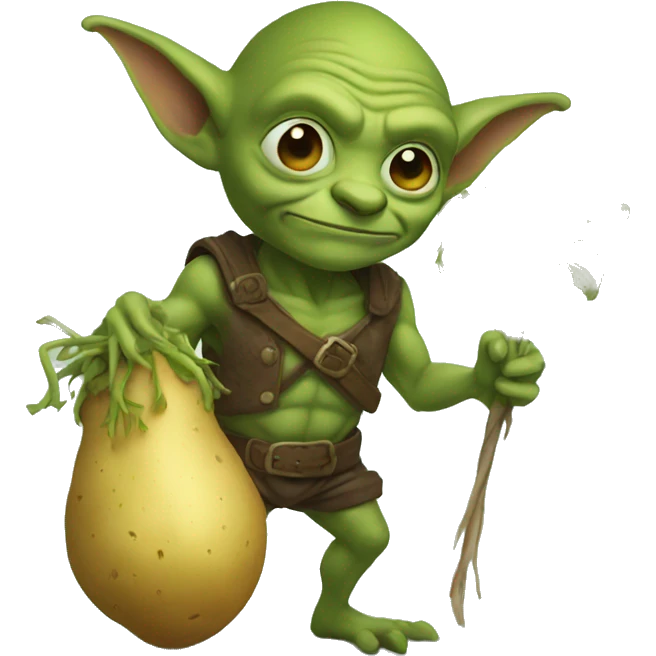 Goblin holding potato emoji
