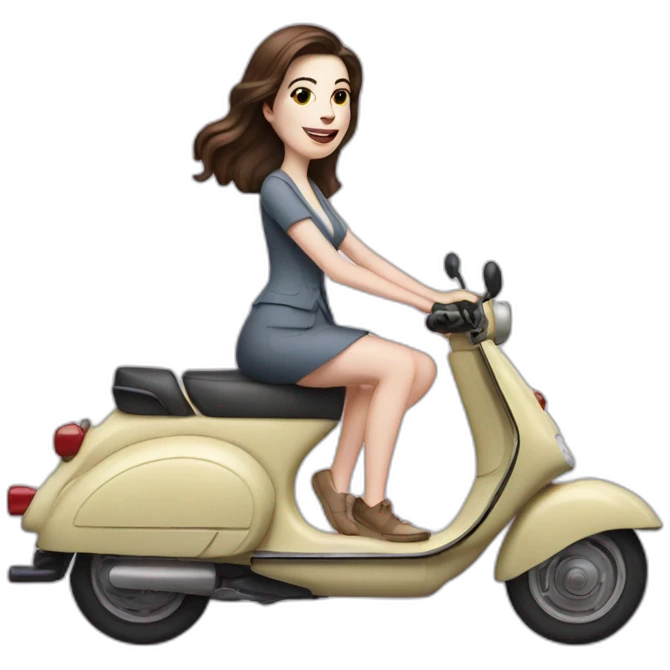 Anne-Hathaway-on-a-scooter emoji