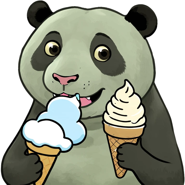 Panda eating ice cream emoji