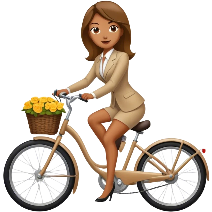 Business woman on a rbike emoji