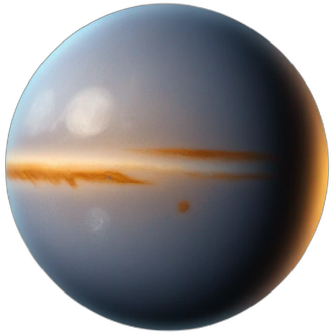 planet Mercury with a cartoon pensive face emoji