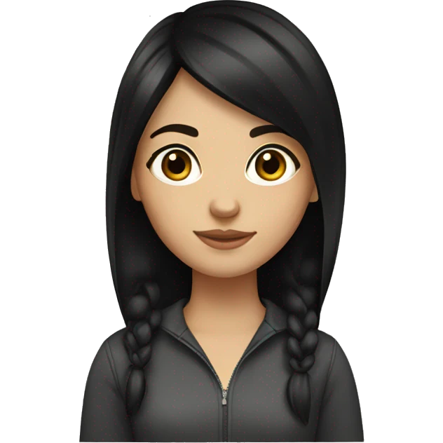 Russian girl black hair brown eyes emoji