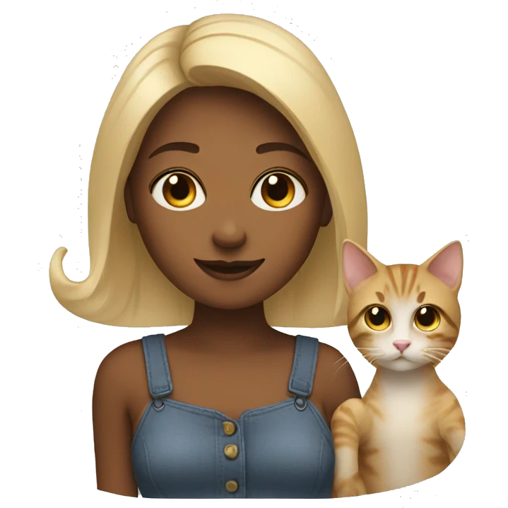 One girl and two cats emoji