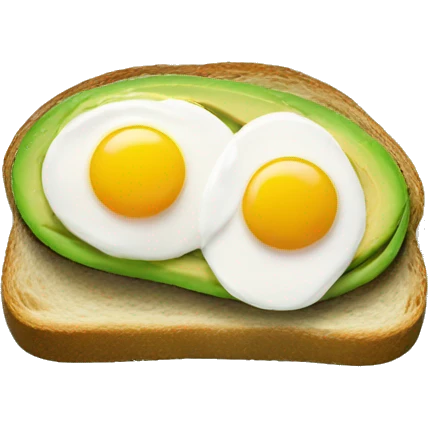 One Avocado toast with two eggs emoji