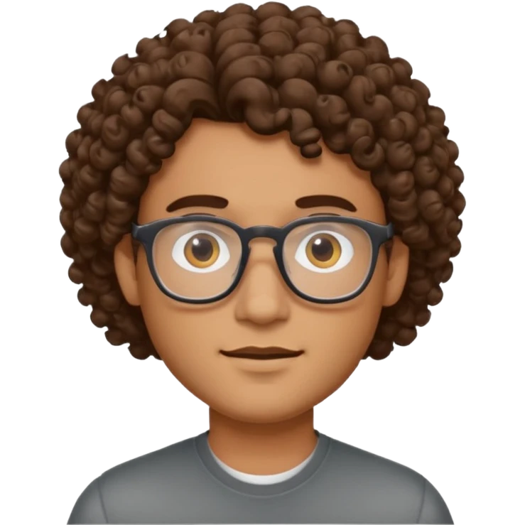 CURLY HAIR GUT WITH GLASSES emoji