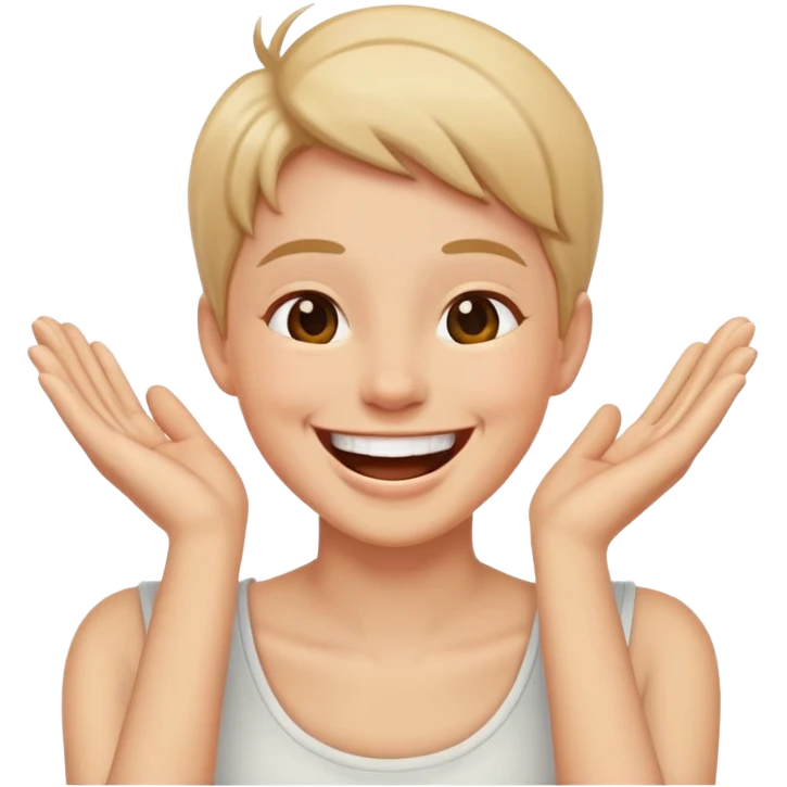 make a stick of someone laughing while their hands are around their neck emoji