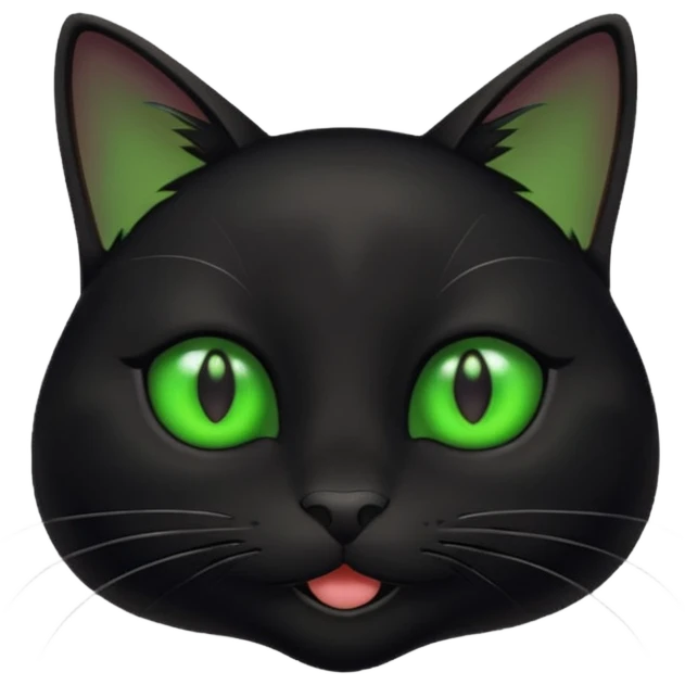 Cat happy black emoji
