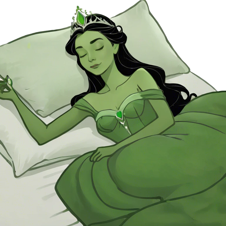Sleeping beauty redhead white girl with a silk pillow emoji