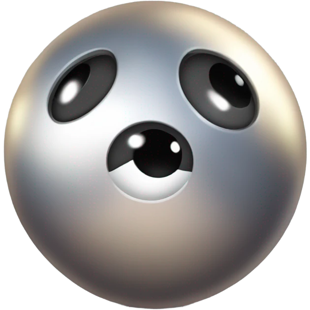 Metal cute black eyes Kirby ball driving on 4 car wheels emoji