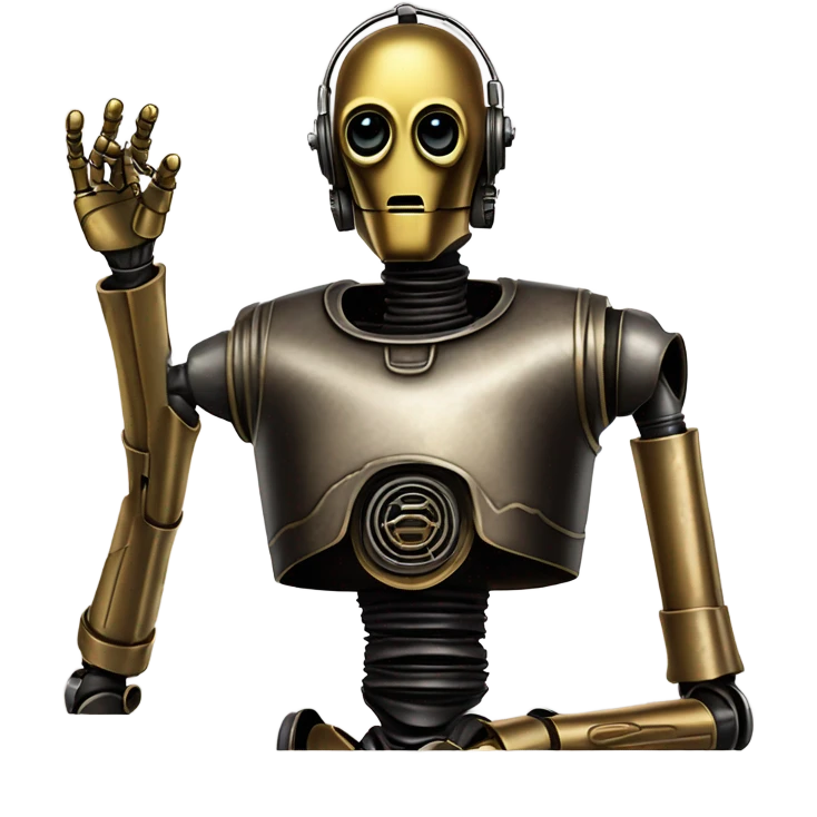 Dusty Bounty hunter C-3PO carbonized droid  emoji