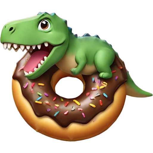 Dinosaur on a donut emoji