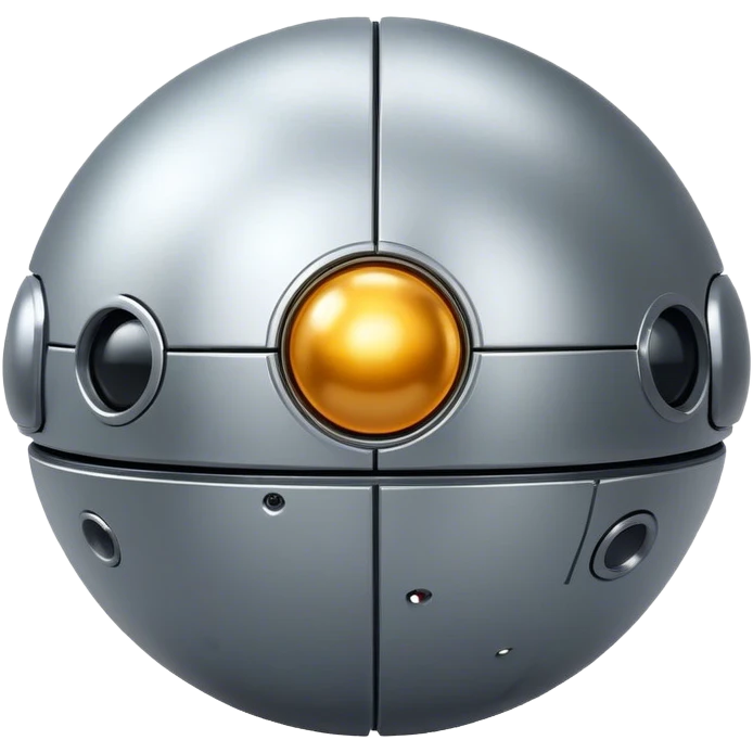 a simple, spherical spaceship shaped like a ball, with a smooth surface and minimalistic details. Use a plain background. emoji