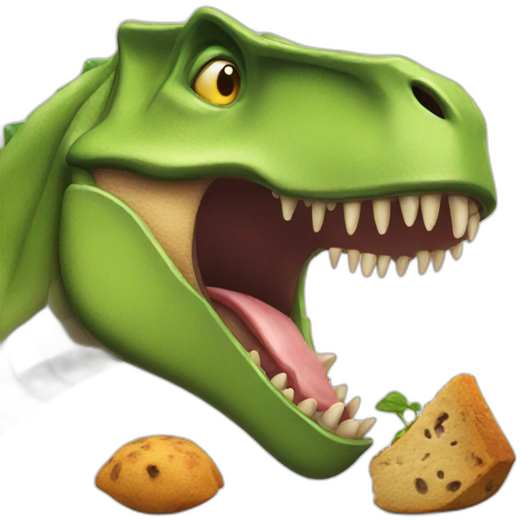 dinosaur eating cat emoji