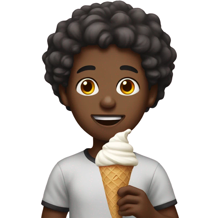 Black boy ice cream emoji