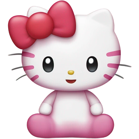 Hello kitty with hearts emoji