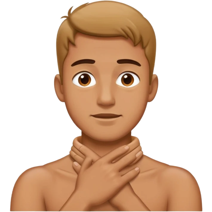 guy with hands crossing neck emoji
