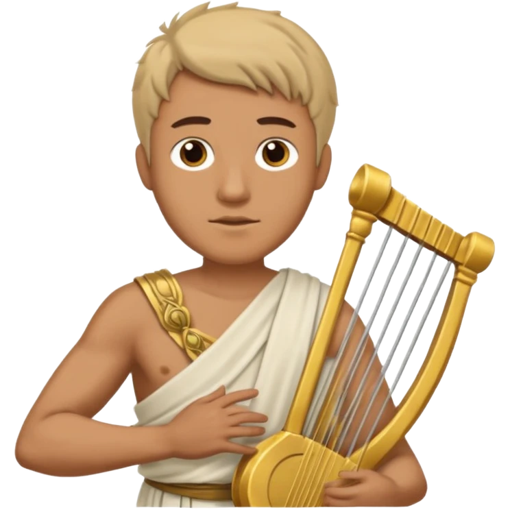 Man with llonh   holding a lyre emoji