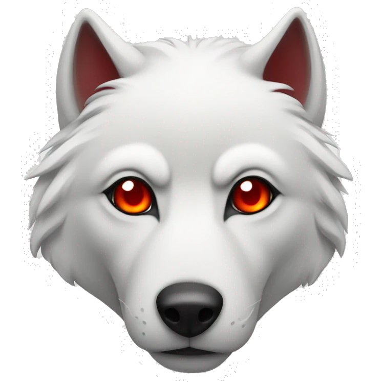 white wolf with red eyes emoji