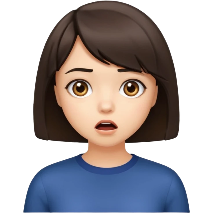 у девочки с каре брюнетки шок emoji