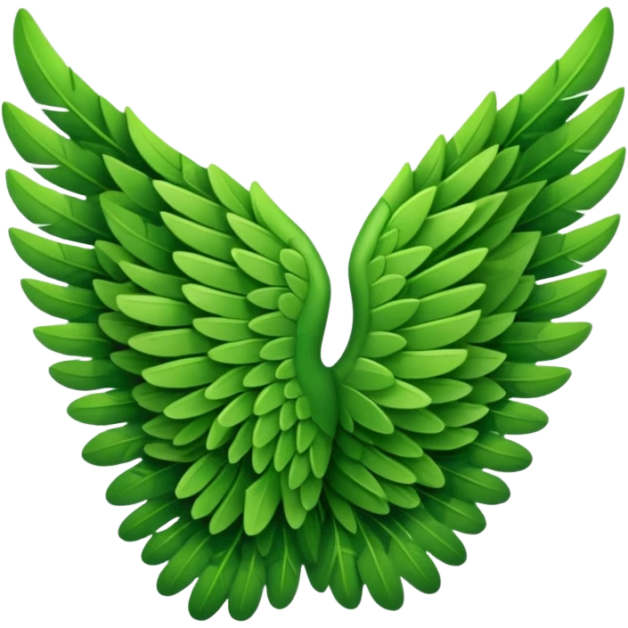 Wing made with Green leaves emoji