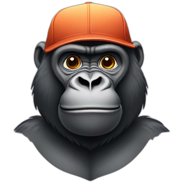 Gorilla with cap on her head emoji