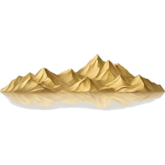 Elegant Drawing of mountains in Gold frame  emoji