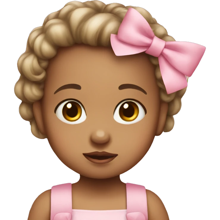 Baby girl wearing pink bow emoji