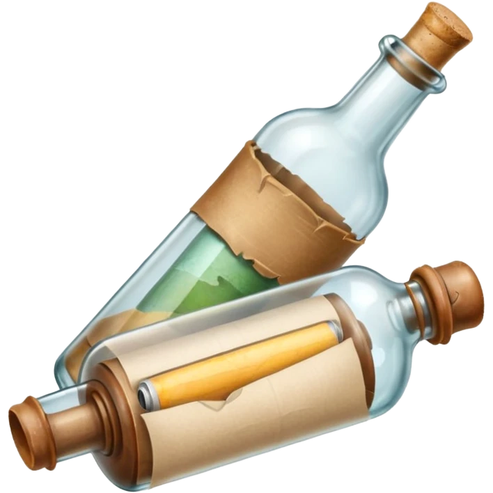 message big bottles with paper roll emoji